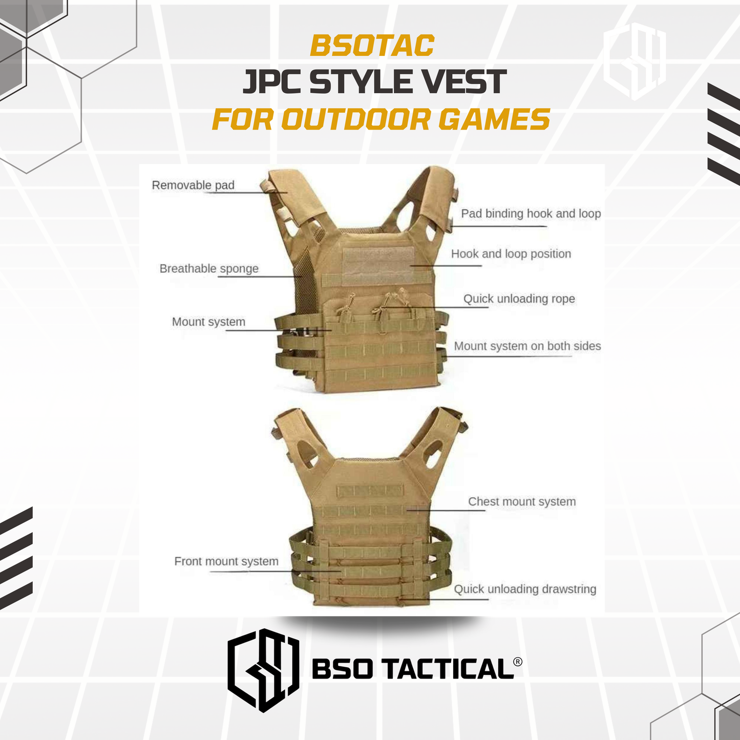 Rompi Olahraga JPC ACM Tactical Molle Vest Body Protection Lighweight Outdoor Gym Fitness Hyrox Outdoor Sport