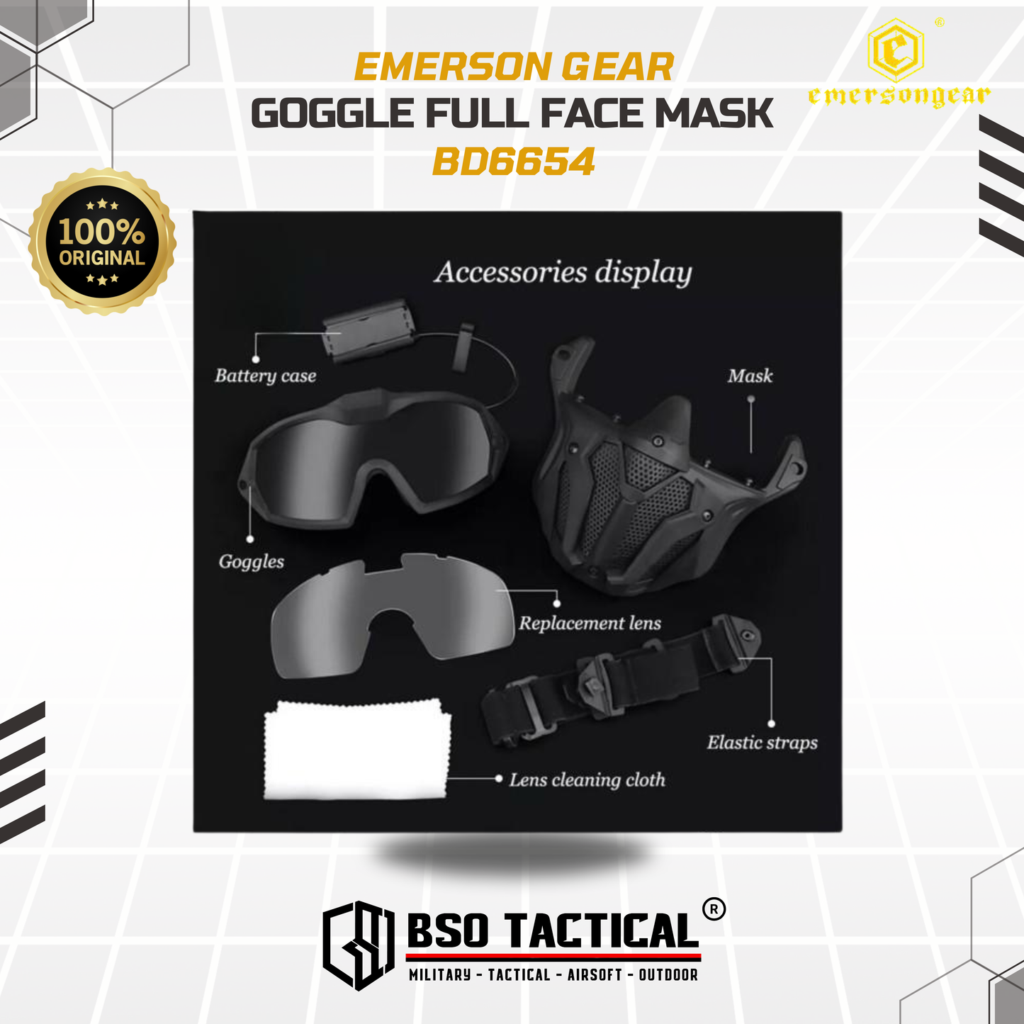 Emerson Gear Tactical Goggle Full Face Mask with Fan Anti Fogging - BD6654