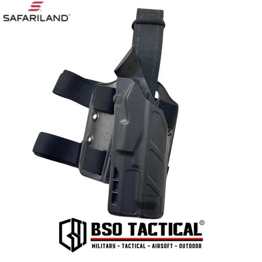 Safariland Holster Tactical 7384 ALS/SLS GL Series 17/22 with Flashlight Drop Leg Double Strap Left Hand ORIGINAL