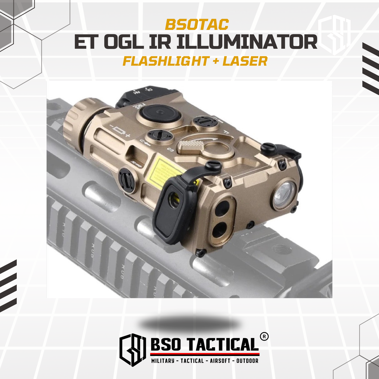 Senter ET Style OGL Green Laser IR Flashlight Picatinny Full Metal Illuminator