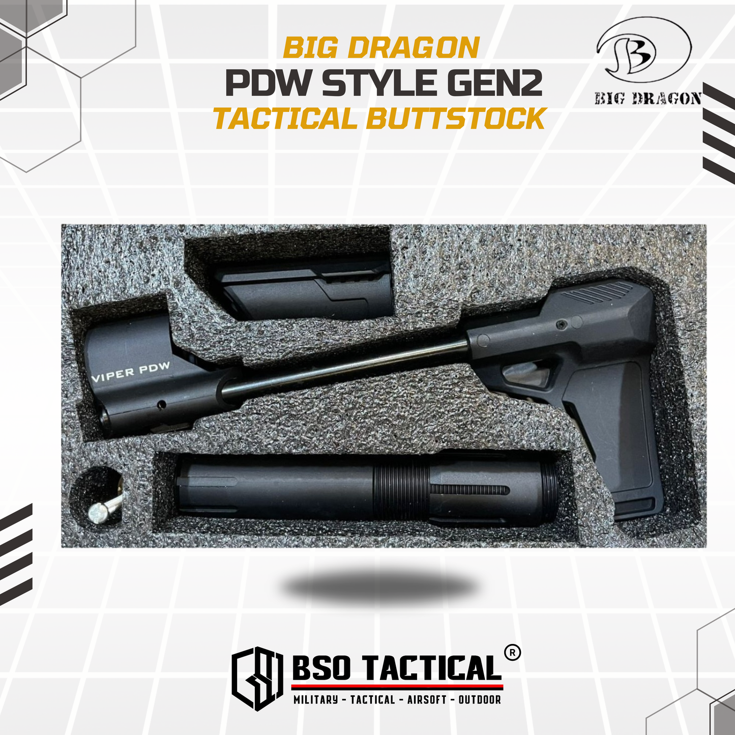 Popor Tactical SI PDW Gen 2 Airsoft Buttstock AEG GBBR Marking Set