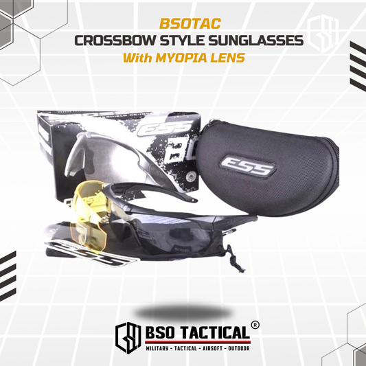 Kacamata ESS Crossbow Style Tactical Outdoor Sunglasses 3 Lens Sport