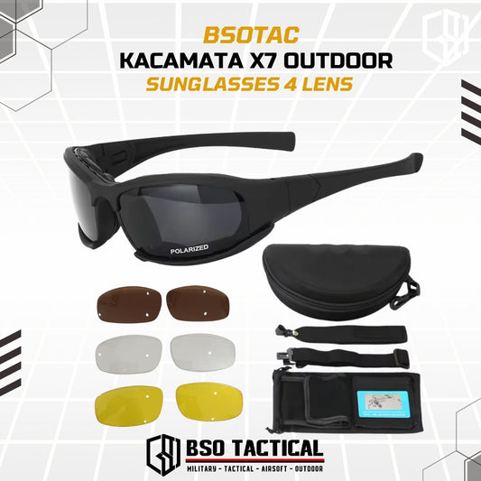 Kacamata Outdoor Daisy X7 Tactical Sunglasses 4 Lens