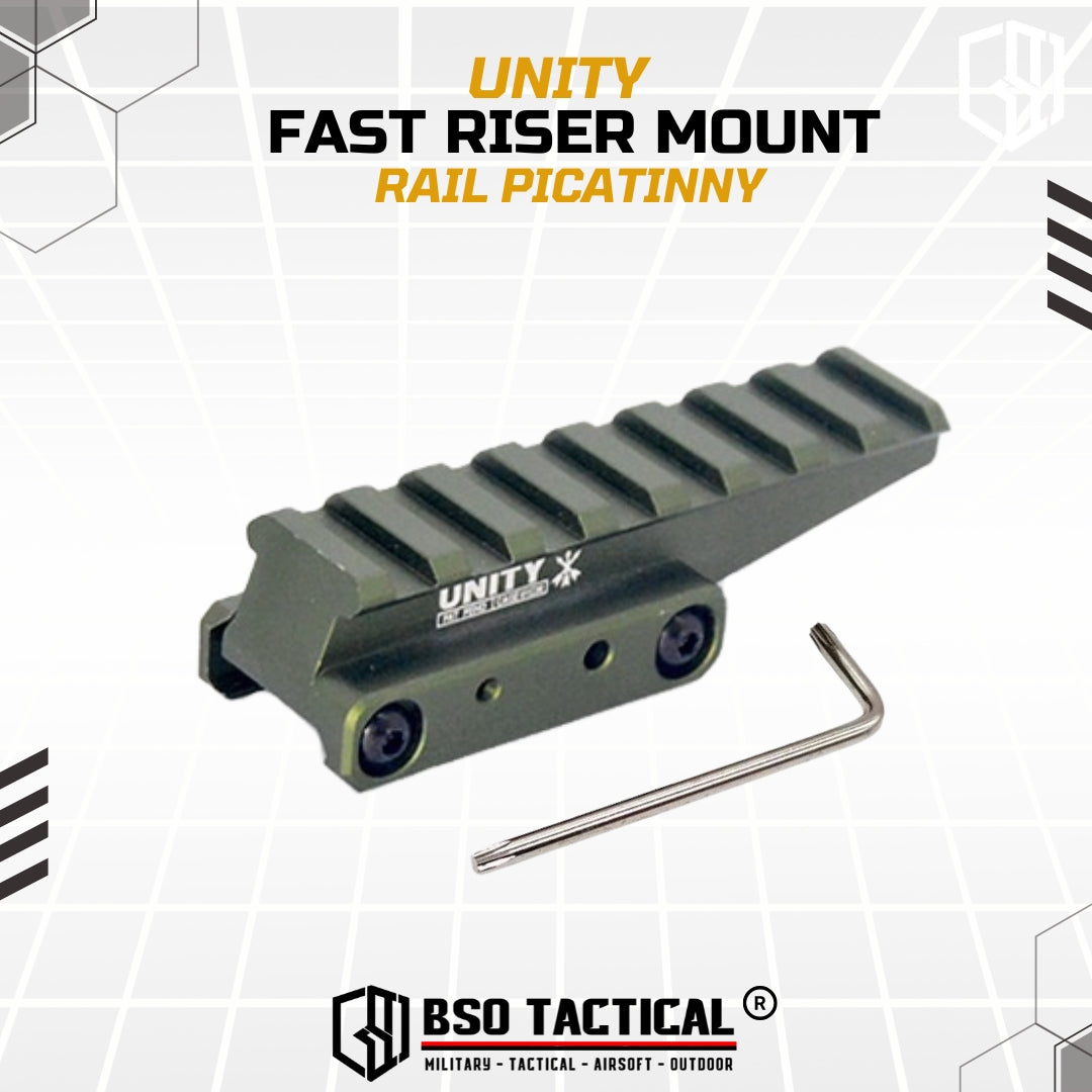 Unity Tactical FAST Style Riser Mount Picatinny Rail for Optic Sight