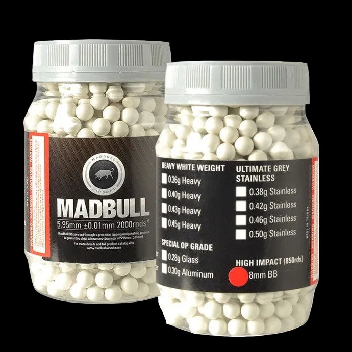Madbull BB Precision 0.48 0,48 White 850rds 8mm High Impact BB - ORIGINAL