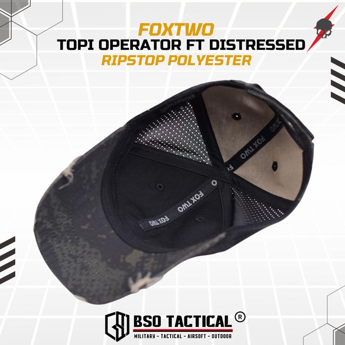 FOX TWO Topi Operator FT Distressed Tactical Hat Outdoor Cap Foxtwo ORIGINAL