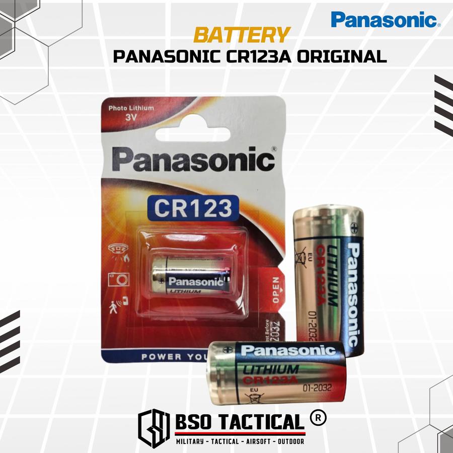 Battery Panasonic CR123A Original Baterai Batre Senter Laser Electronik