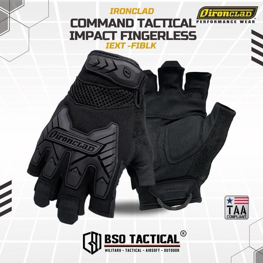 Sarung Tangan Ironclad Command Tactical Fingerless Impact IEXT FIBLK