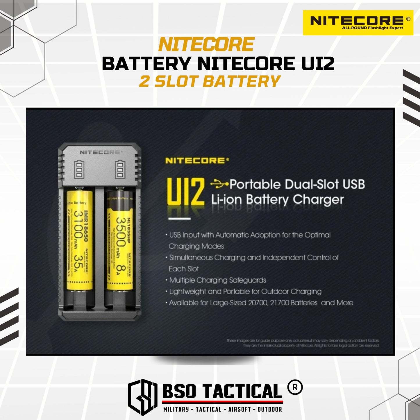 NITECORE Charger Battery UI2 Universal 2 Slot Portable - ORI
