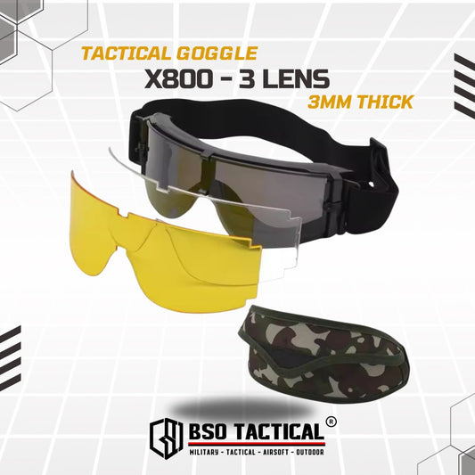Goggle GX1000 With 3 Lens Outdoor Tactical Style Eye Protection