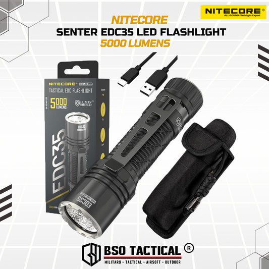 NITECORE Senter EDC35 LED Tactical EDC Flashlight UHi 40 IP68 5000 Lumens Outdoor Flashlight