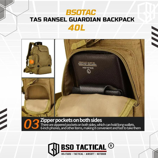 Tas Ransel Guardian Tactical Outdoor Multipurpose Backpack 40L Bag