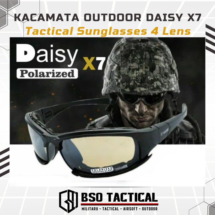 Kacamata Outdoor Daisy X7 Tactical Sunglasses 4 Lens