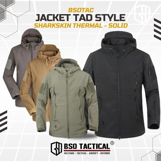 Jacket TAD Style Sharkskin Outdoor Thermal Waterproof Zipper Light Unisex Bahan Softshell Polar Windproof Jacket Hangat Angin Tahan Air