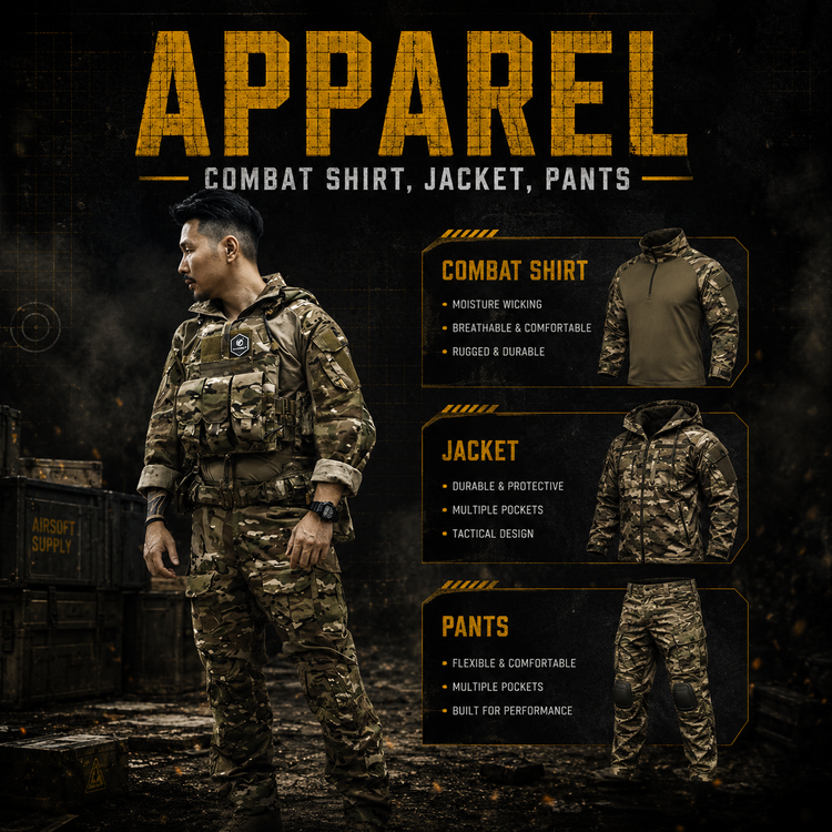 Apparel ( Combat Shirt, Jacket, Pants )