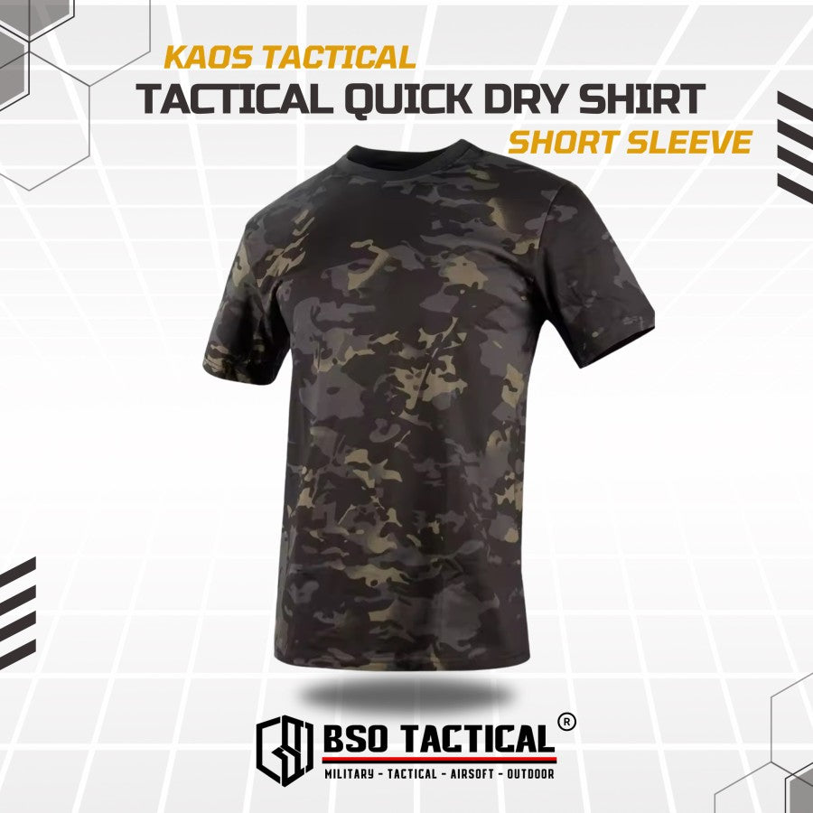 Kaos Tactical Quickdry Short Sleeve Outdoor Tshirt Casual Polyester Pria Shirt Pendek Sport