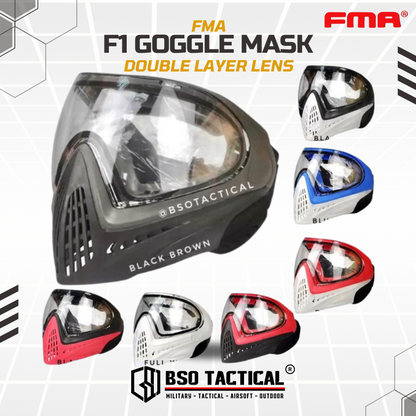 FMA F1 Tactical Mask Full Face Outdoor CQB Speed Mask - Double Layer Lens