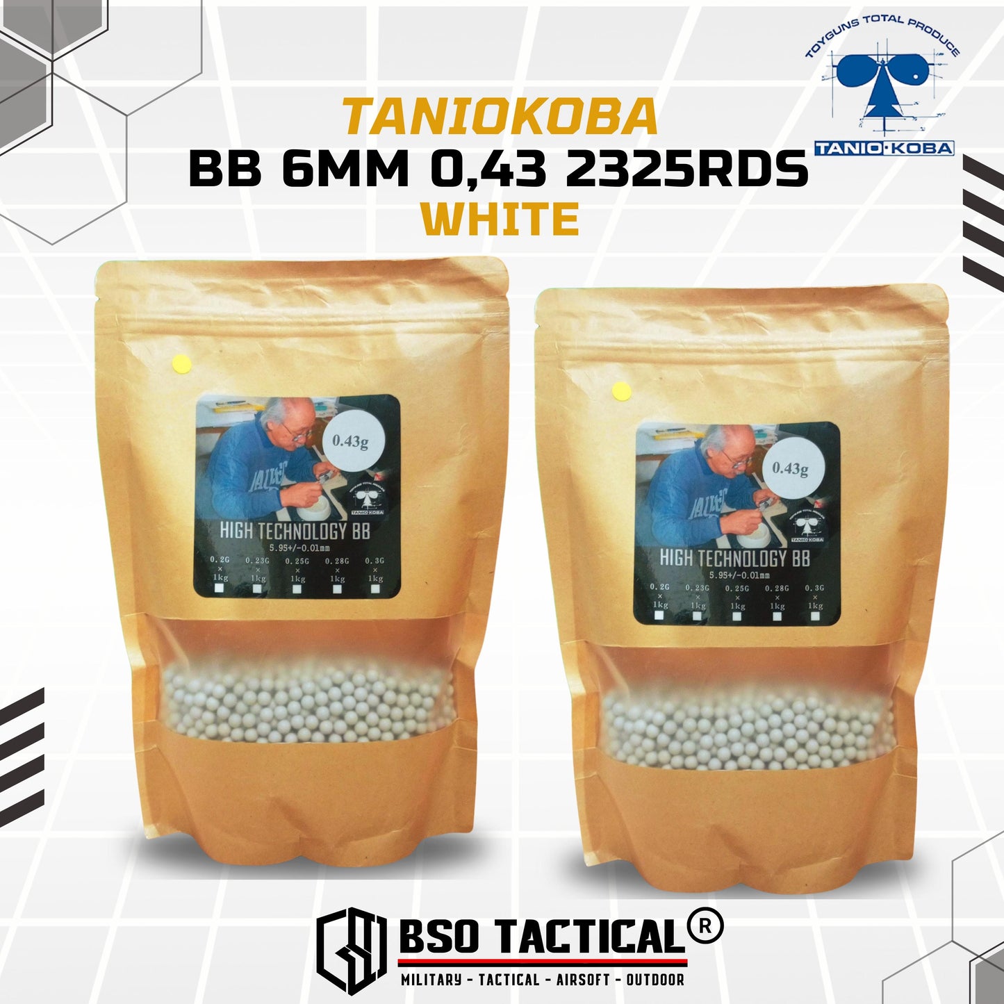 BB Airsoft Taniokoba 6mm White 0.43 0,43 2325rds High Precision ORI