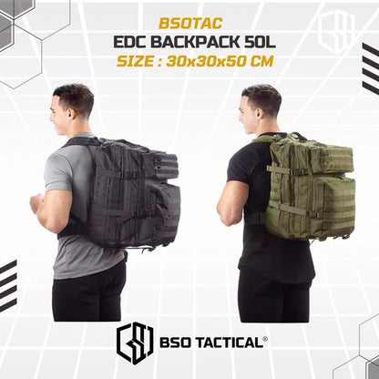 Tas Ransel Olahraga EDC 50L Backpack Outdoor Tactical Daily Bag Molle Multi Storage Gym Hyrox Camping Hiking 914