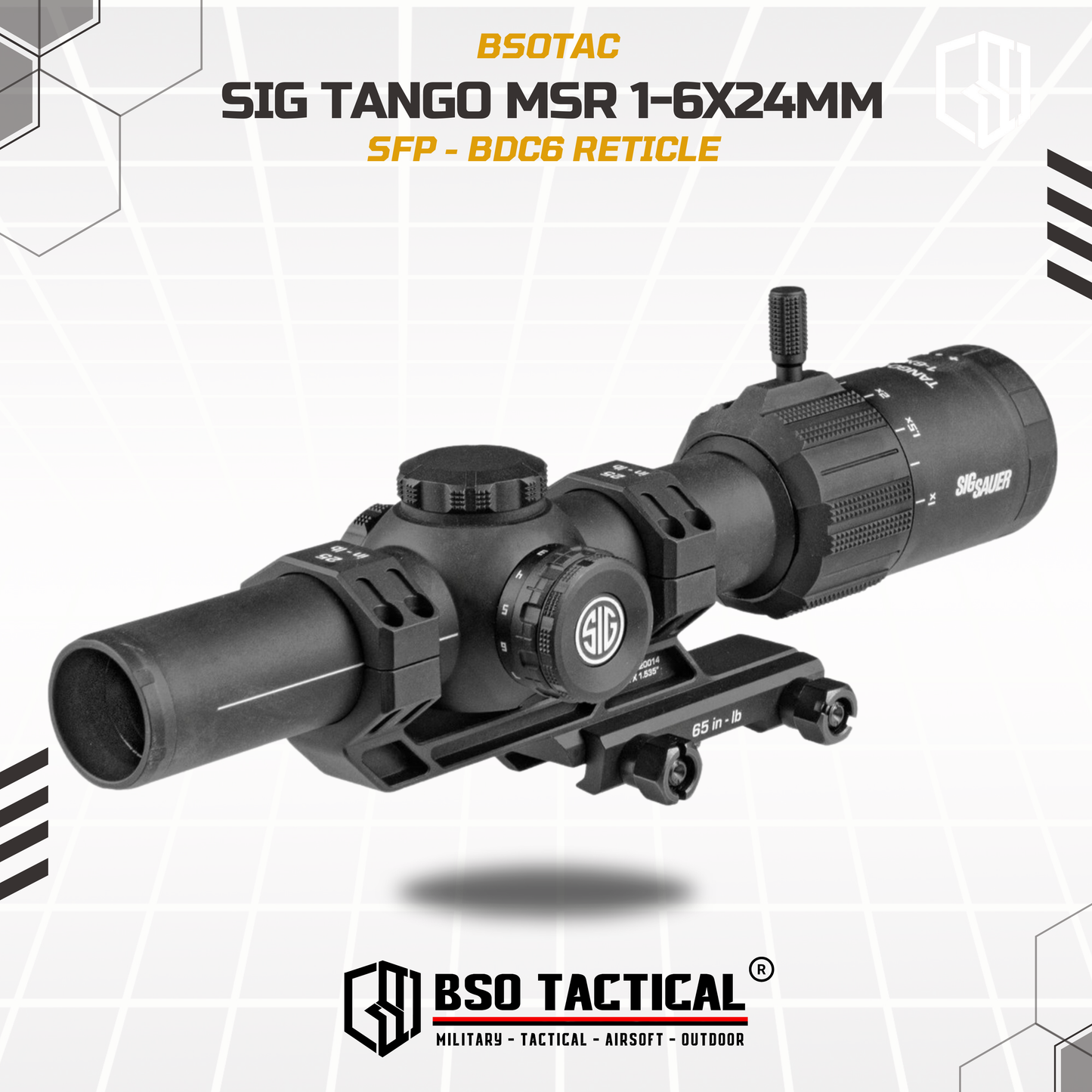 Sig Sauer Tango MSR 1-6x24mm Illuminated Red MSR BDC6 Reticle Scope w/ Alpha MSR Mount – SOT61000