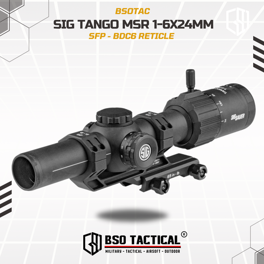 Sig Sauer Tango MSR 1-6x24mm Illuminated Red MSR BDC6 Reticle Scope w/ Alpha MSR Mount – SOT61000