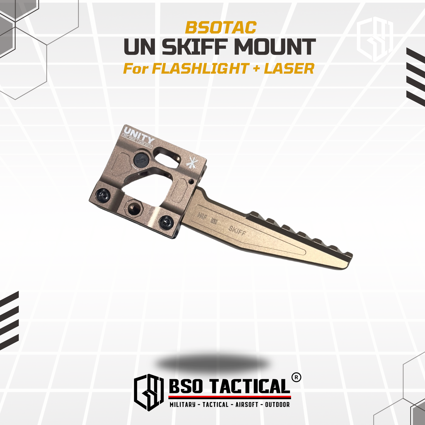 HRF SKIFF Tactical Riser Unity Mount Laser Flashlight ANPEQ Rail 20mm Picatinny