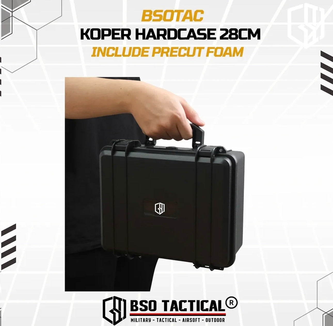 Koper Hardcase 28cm Multifungsi Include Busa Precut Foam Hard Plastic