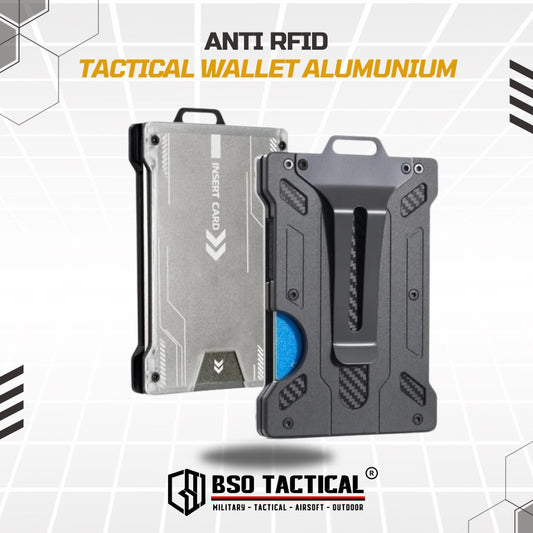 Tactical Magic Wallet Anti RFID Alumunium Card Holder Carbon with Clip Dompet Kartu