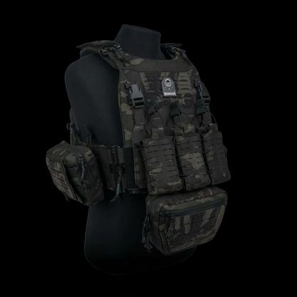 Durhaim Chitto Mark II Plate Carrier Tactical Vest Multicam Black Full Set Rompi Outdoor - ORIGINAL