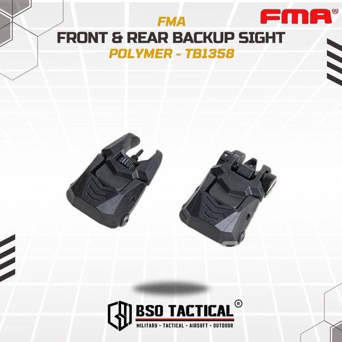 Pisir Lipat FMA Front Rear Backup Sight Polymer Picatinny 20mm TB1358