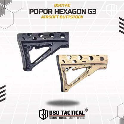 BD Tactical Popor G3 Hexagon Adjustable Nylon Buttstock AEG WGG GBBR Airsoft