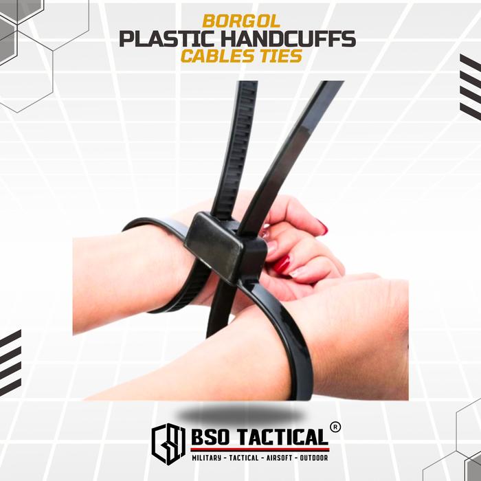Borgol Plastik Disposable Handcuffs Zip Tie Cuff Police Handcuff Plastic