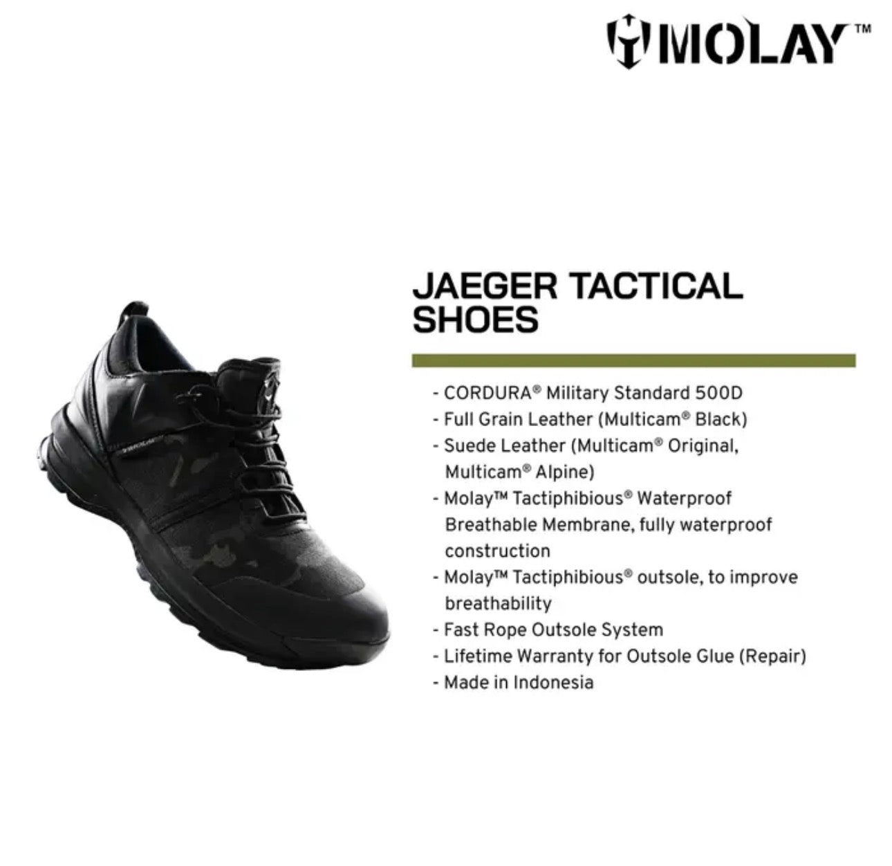 Sepatu Tactical Molay Jaeger Outdoor Shoes Low Camouflage
