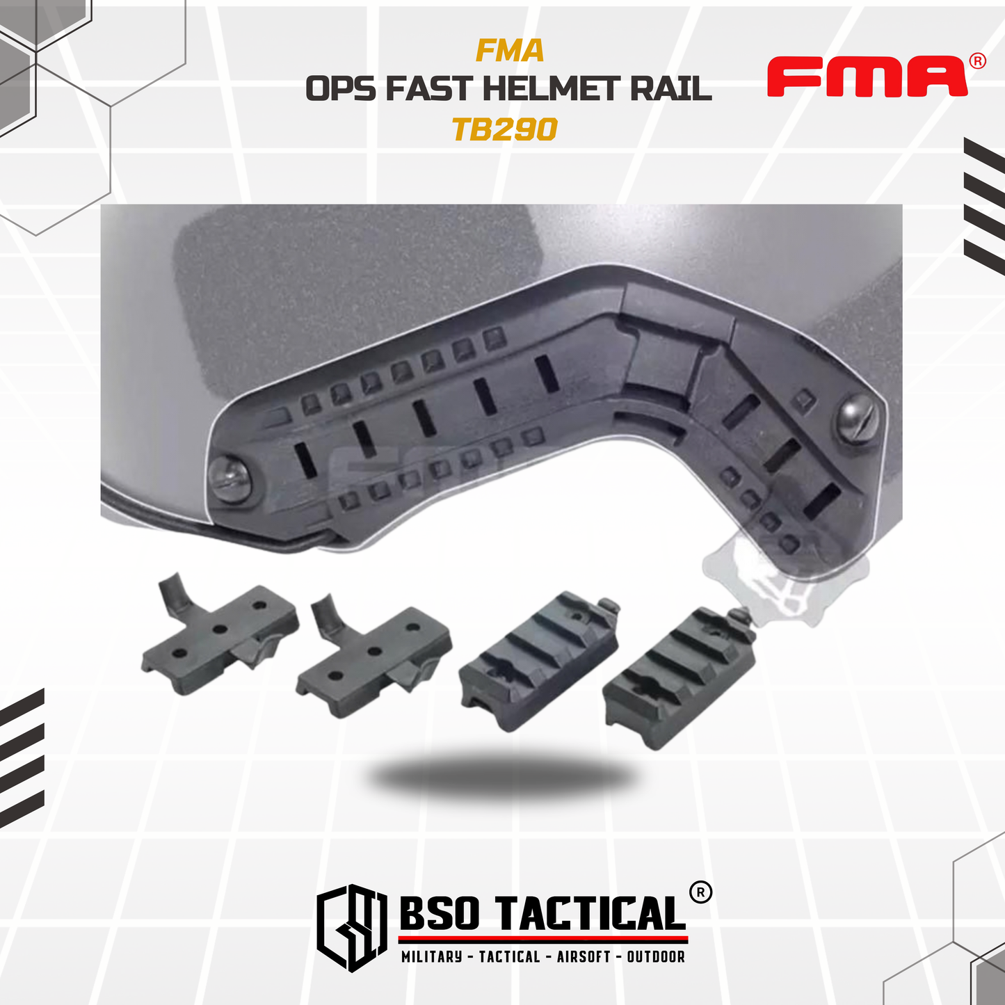 FMA OPS Fast Tactical Rail for Helmet PJ/MH/MICH ACH - TB290