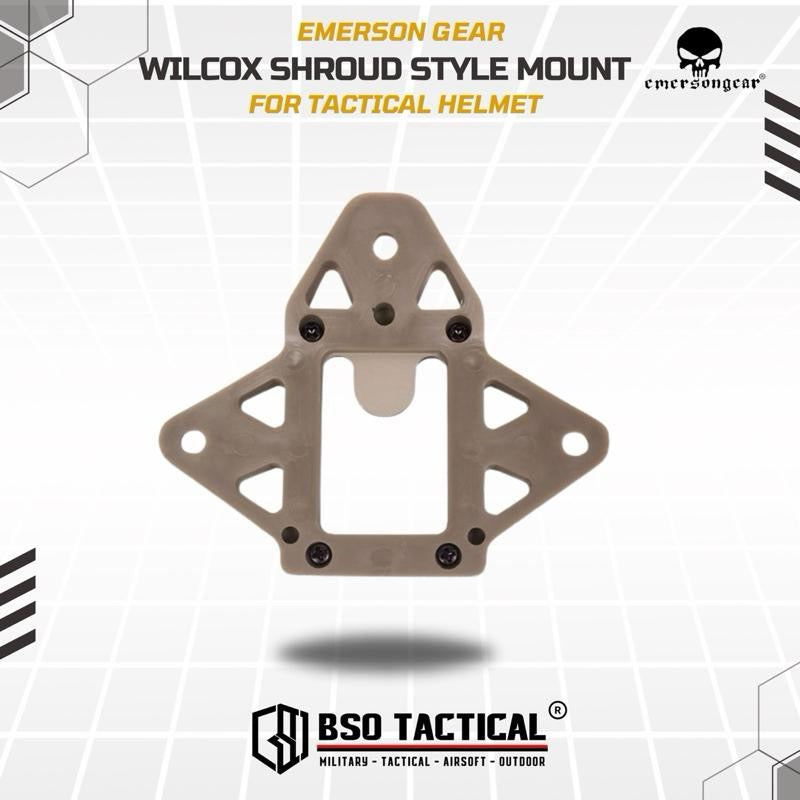 Tactical Helmet Mount Wilcox Shroud 4 Style for Outdoor Helm Emerson Gear - EM8972