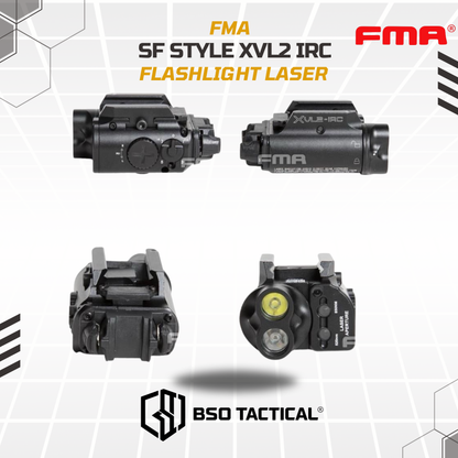 FMA Tactical Flashlight SF XVL2 IRC LED Light Red Laser Metal