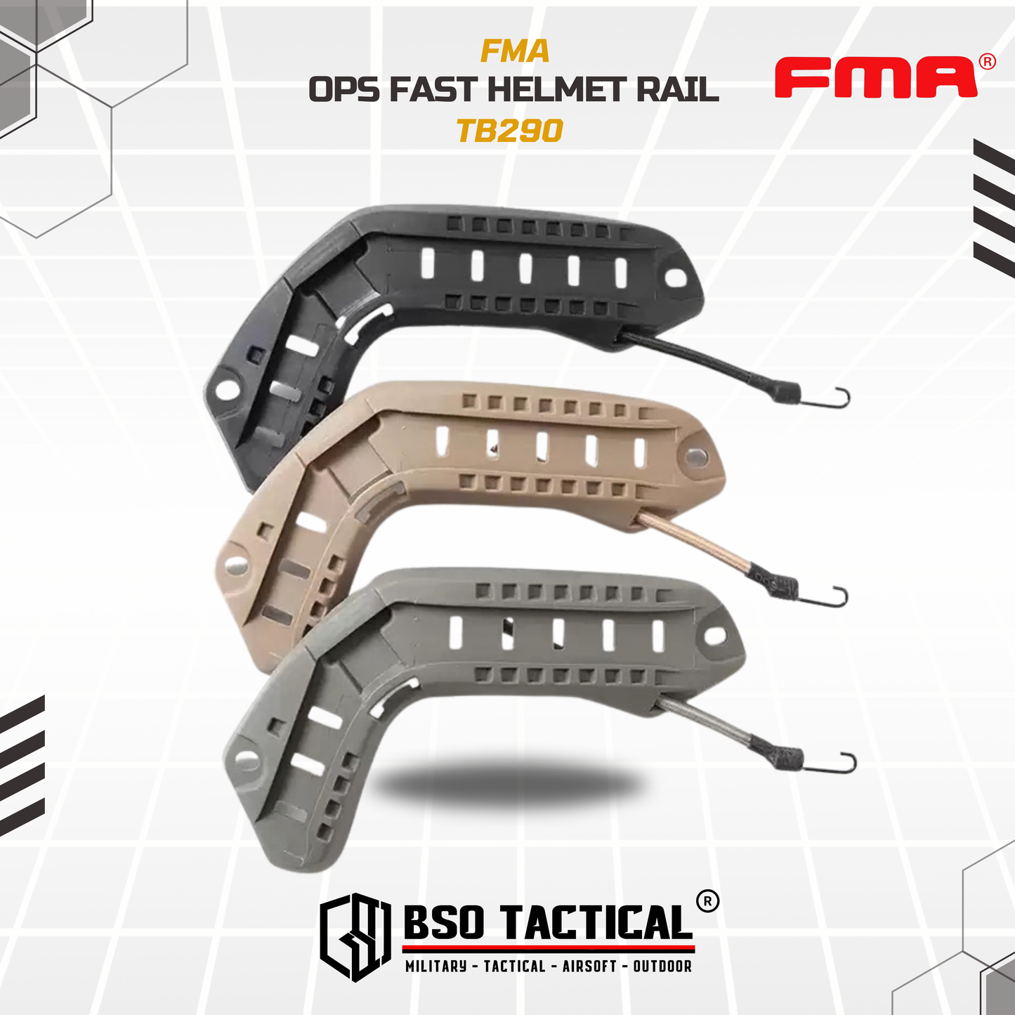 FMA OPS Fast Tactical Rail for Helmet PJ/MH/MICH ACH - TB290