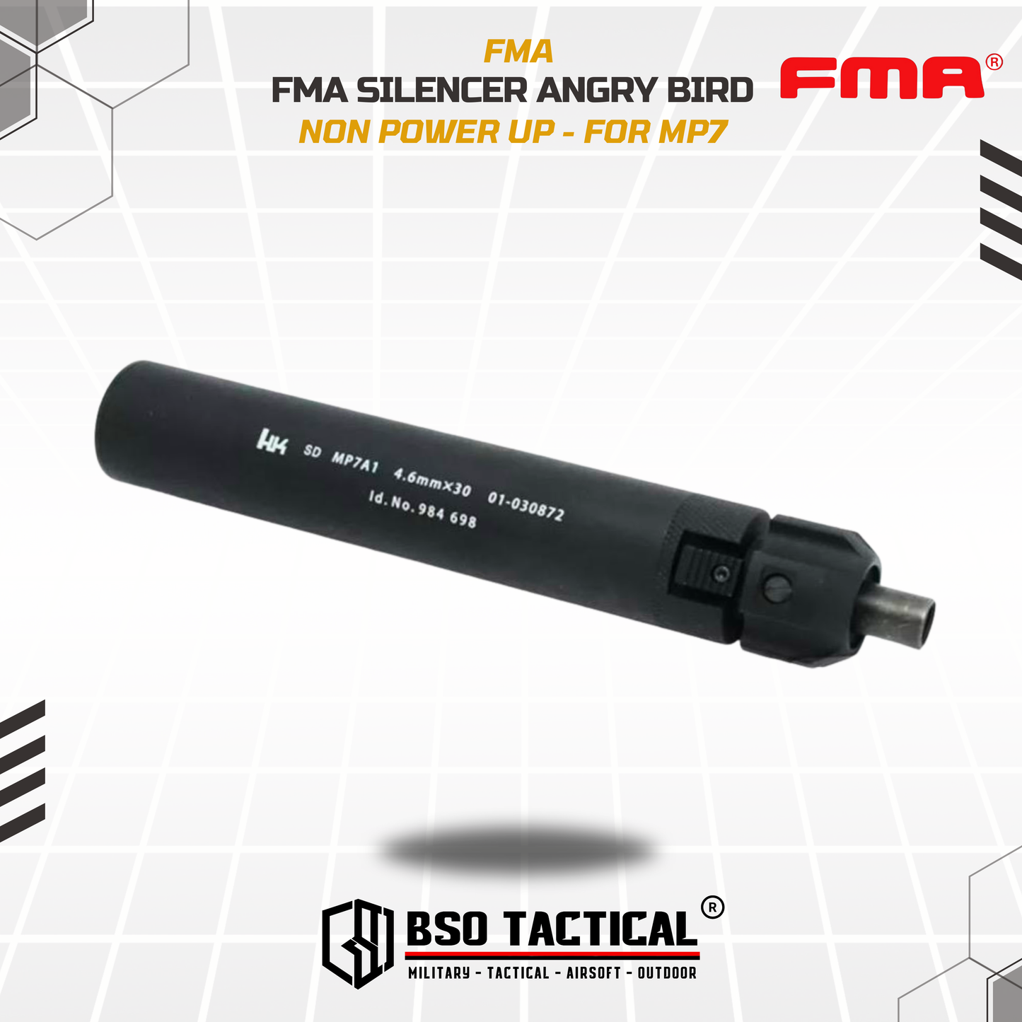 FMA Silencer Suppressor Angry MP7A1 Tactical with Flash Hider Full Metal Non Power Up