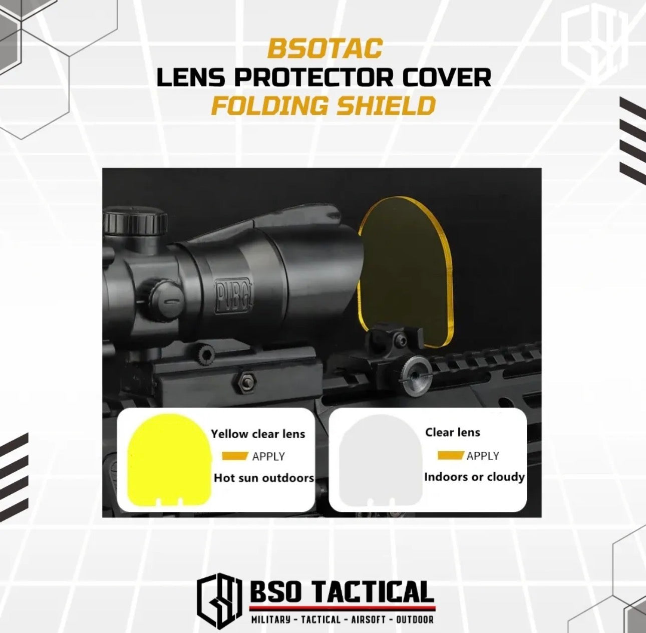 BSOTAC Lens Protector Cover Scope Bulletproof BB Folding Shield Holosight