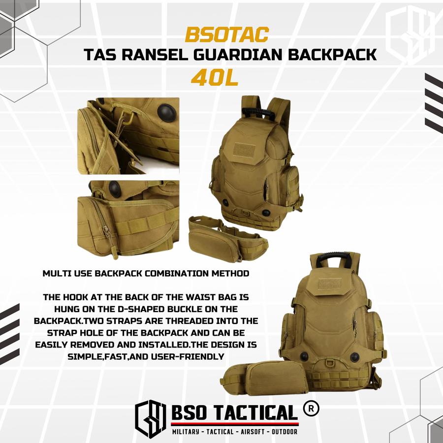 Tas Ransel Guardian Tactical Outdoor Multipurpose Backpack 40L Bag