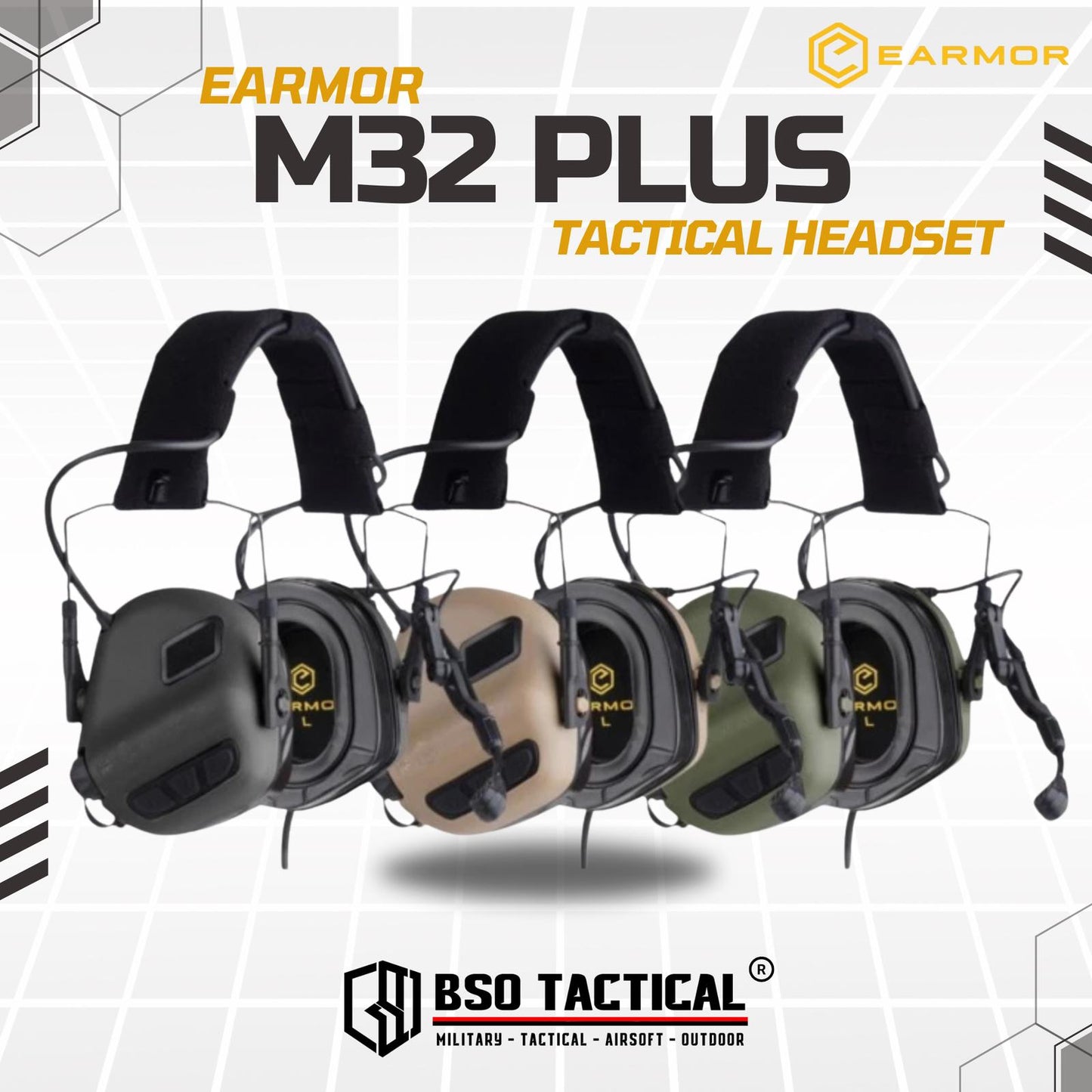 Earmor M32 PLUS Outdoor Headset Hearing Protector 2024 Version Earmuffs Headphone with Microphone Communication