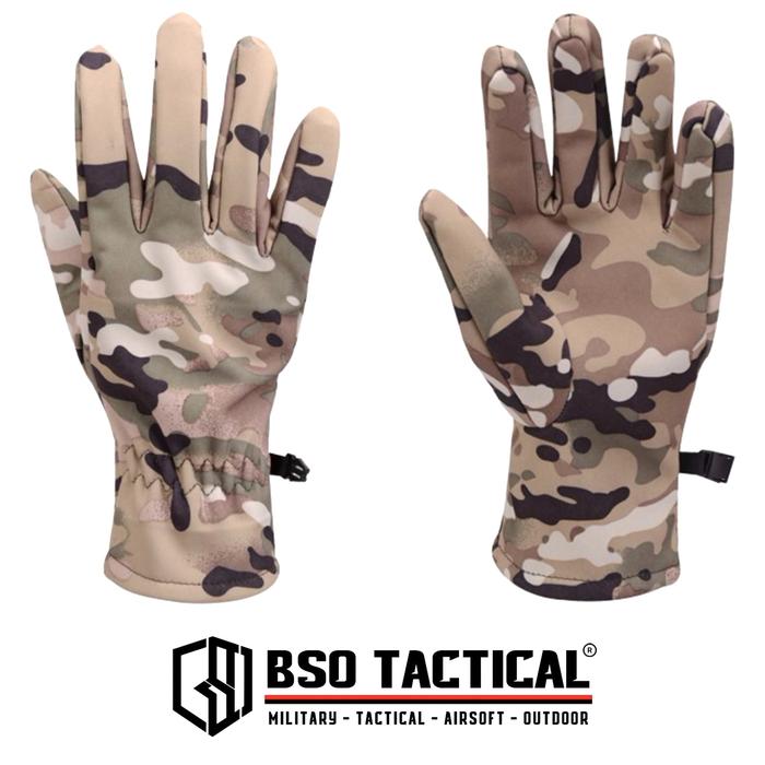 Sarung Tangan Thermal Outdoor Glove Sharkskin Softshell Sport Camo Full Finger Waterproof Windproof Fleece Bahan Nylon Polyester Polar Hangat