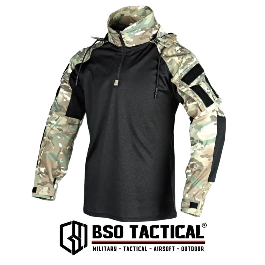 Baju Outdoor Hoodie Lengan Panjang FROG Tahan Air dan Cepat Kering dengan Kantong Serbaguna - Sport