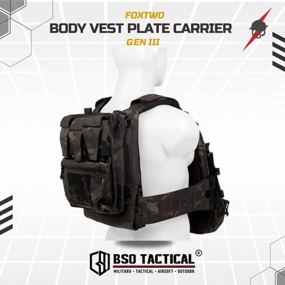 FOX TWO Rompi Tactical Body Vest Gen III Molle Laser Cutting Set Plate Carrier ORIGINAL Foxtwo