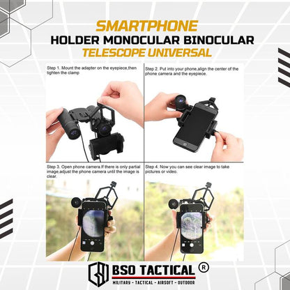Smartphone Holder Monocular Binocular Telescope Universal Import Alat Penyangga Teropong Camping