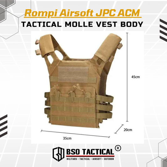 Rompi Olahraga JPC ACM Tactical Molle Vest Body Protection Lighweight Outdoor Gym Fitness Hyrox Outdoor Sport