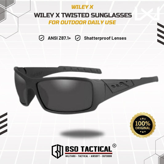 Kacamata Olahraga Outdoor Wiley X Twisted Riding Casual Sunglasses Matte Black Smoke Lens - ORIGINAL