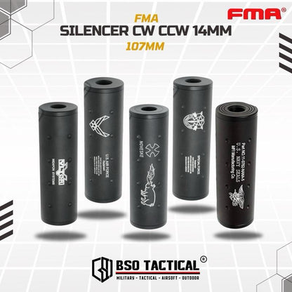 FMA Airsoft Silencer 107mm 14mm CW CCW Full Metal
