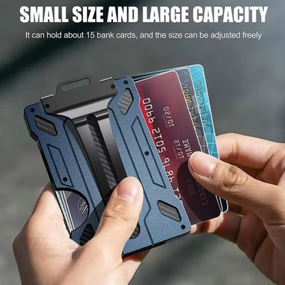 Tactical Magic Wallet Anti RFID Alumunium Card Holder Carbon with Clip Dompet Kartu