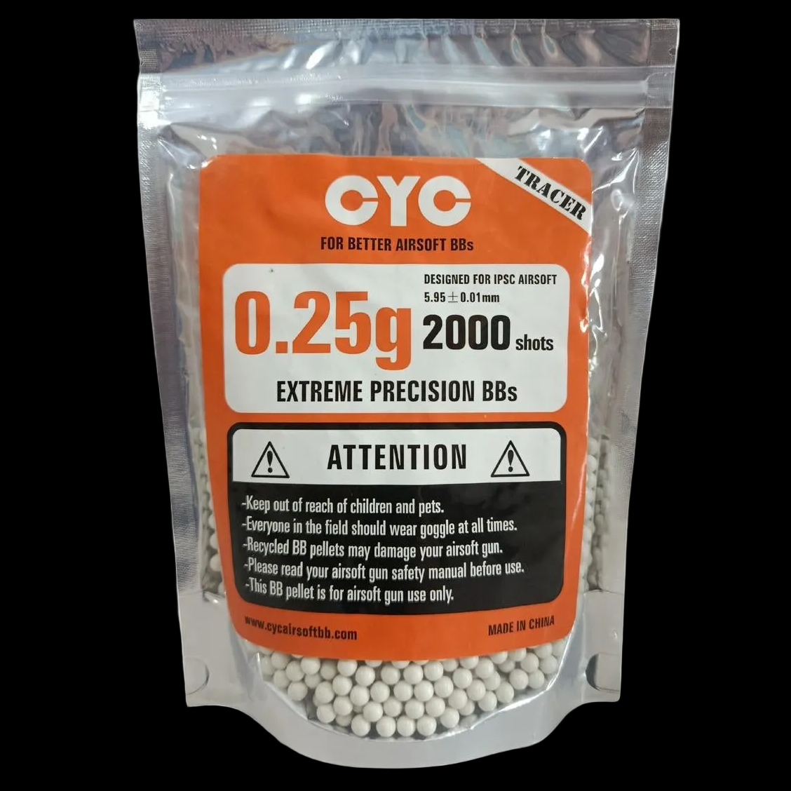 BB CYC 6mm Tracer 0.25 g / 0,25 g 2000 Shots Glow In The Dark Original